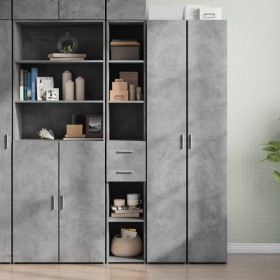 Aparador de madera de ingeniería gris hormigón 30x42,5x185 cm de , Aparadores - Ref: Foro24-846239, Precio: 93,62 €, Descuent...