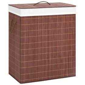 Cesto de la ropa sucia de bambú 2 secciones marrón 100 l de vidaXL, Cestas para ropa - Ref: Foro24-320748, Precio: 29,86 €, D...