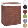 Cesto de la ropa sucia de bambú 2 secciones marrón 100 l de vidaXL, Cestas para ropa - Ref: Foro24-320748, Precio: 30,69 €, D...