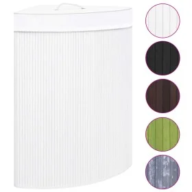 Cesto para la ropa sucia de esquina bambú blanco 60 L de vidaXL, Cestas para ropa - Ref: Foro24-320763, Precio: 50,05 €, Desc...