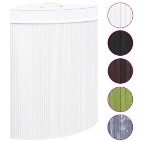 Cesto para la ropa sucia de esquina bambú blanco 60 L de vidaXL, Cestas para ropa - Ref: Foro24-320763, Precio: 51,65 €, Desc...