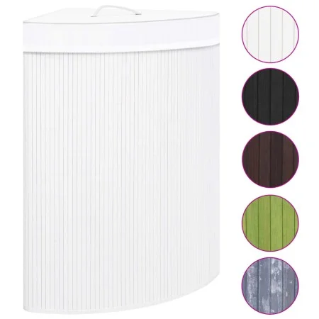 Cesto para la ropa sucia de esquina bambú blanco 60 L de vidaXL, Cestas para ropa - Ref: Foro24-320763, Precio: 50,05 €, Desc...