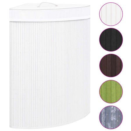 Cesto para la ropa sucia de esquina bambú blanco 60 L de vidaXL, Cestas para ropa - Ref: Foro24-320763, Precio: 51,65 €, Desc...