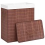Cesto de la ropa sucia de bambú 2 secciones marrón 100 l de vidaXL, Cestas para ropa - Ref: Foro24-320748, Precio: 30,69 €, D...
