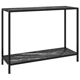 Mesa de consola negro vidrio templado 100x35x75 cm en Mesas auxiliares | Comprar online en Foru.es