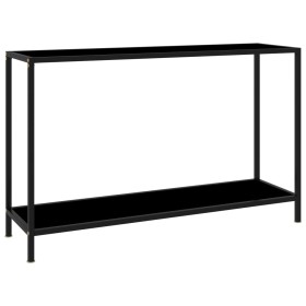 Mesa de consola negro vidrio templado 120x35x75 cm en Mesas auxiliares | Comprar online en Foru.es