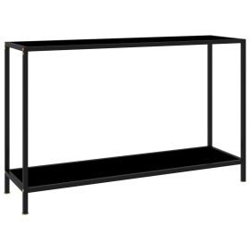 Mesa de consola negro vidrio templado 120x35x75 cm en Mesas auxiliares | Comprar online en Foru.es