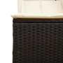 Tumbona doble con techo y cortinas ratán sintético negro de , Tumbonas - Ref: Foro24-368099, Precio: 251,47 €, Descuento: %