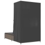 Tumbona doble con techo y cortinas ratán sintético gris de , Tumbonas - Ref: Foro24-368101, Precio: 260,33 €, Descuento: %