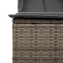 Tumbona doble con techo y cortinas ratán sintético gris de , Tumbonas - Ref: Foro24-368101, Precio: 260,33 €, Descuento: %