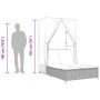 Tumbona doble con techo y cortinas ratán sintético gris de , Tumbonas - Ref: Foro24-368101, Precio: 260,33 €, Descuento: %