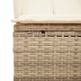 Tumbona doble con techo y cortinas ratán sintético beige de , Tumbonas - Ref: Foro24-368103, Precio: 262,19 €, Descuento: %