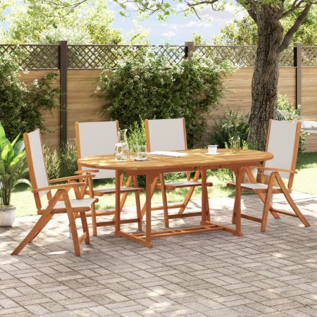 Juego comedor de jardín 5 pzas madera maciza acacia y textileno de , Conjuntos de jardín - Ref: Foro24-3279286, Precio: 580,5...