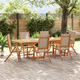 Juego comedor de jardín 7 pzas madera maciza acacia y textileno de , Conjuntos de jardín - Ref: Foro24-3279320, Precio: 844,6...