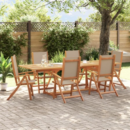 Juego comedor de jardín 7 pzas madera maciza acacia y textileno de , Conjuntos de jardín - Ref: Foro24-3279320, Precio: 844,6...