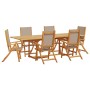 Juego comedor de jardín 7 pzas madera maciza acacia y textileno de , Conjuntos de jardín - Ref: Foro24-3279320, Precio: 844,6...