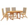 Juego comedor de jardín 5 pzas madera maciza acacia y textileno de , Conjuntos de jardín - Ref: Foro24-3279322, Precio: 584,1...