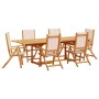 Juego comedor de jardín 7 pzas madera maciza acacia y textileno de , Conjuntos de jardín - Ref: Foro24-3279278, Precio: 796,1...