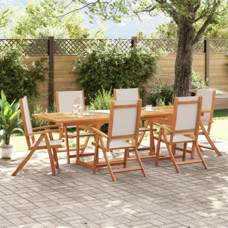 Juego comedor de jardín 7 pzas madera maciza acacia y textileno de , Conjuntos de jardín - Ref: Foro24-3279292, Precio: 794,4...