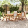 Juego comedor de jardín 7 pzas madera maciza acacia y textileno de , Conjuntos de jardín - Ref: Foro24-3279292, Precio: 794,4...