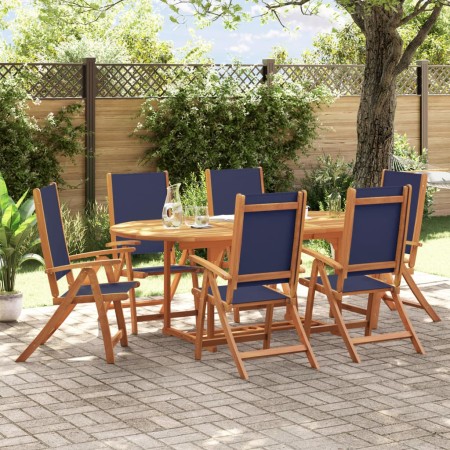 Juego comedor de jardín 7 pzas madera maciza acacia y textileno de , Conjuntos de jardín - Ref: Foro24-3279301, Precio: 729,1...