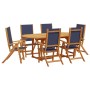Juego comedor de jardín 7 pzas madera maciza acacia y textileno de , Conjuntos de jardín - Ref: Foro24-3279301, Precio: 729,1...