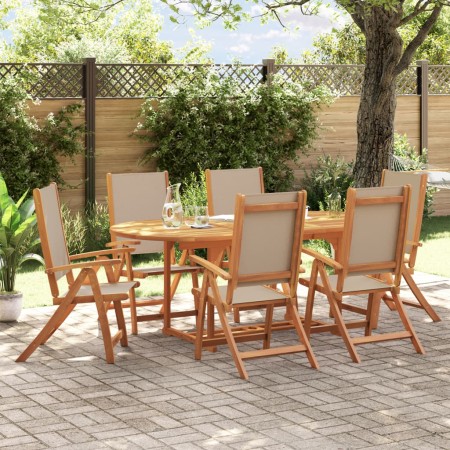 Juego comedor de jardín 7 pzas madera maciza acacia y textileno de , Conjuntos de jardín - Ref: Foro24-3279315, Precio: 791,5...