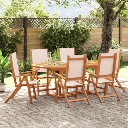 Juego comedor de jardín 7 pzas madera maciza acacia y textileno de , Conjuntos de jardín - Ref: Foro24-3279273, Precio: 730,4...