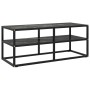 Mueble para TV negro con vidrio de mármol negro 100x40x40 cm en Muebles TV | Comprar online en Foru.es