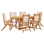 Juego comedor de jardín 7 pzas madera maciza acacia y textileno de , Conjuntos de jardín - Ref: Foro24-3279273, Precio: 730,4...