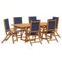 Juego comedor de jardín 7 pzas madera maciza acacia y textileno de , Conjuntos de jardín - Ref: Foro24-3279303, Precio: 798,9...