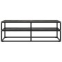 Mueble para TV negro con vidrio de mármol negro 120x40x40 cm en Muebles TV | Comprar online en Foru.es