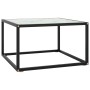 Mesa de centro negra con vidrio de mármol blanco 60x60x35 cm en Mesas de centro | Comprar online en Foru.es