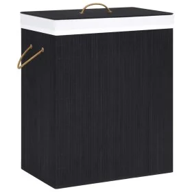 Cesto de la ropa sucia de bambú 2 secciones negro 100 l de vidaXL, Cestas para ropa - Ref: Foro24-320746, Precio: 32,96 €, De...