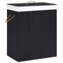 Cesto de la ropa sucia de bambú 2 secciones negro 100 l de vidaXL, Cestas para ropa - Ref: Foro24-320746, Precio: 33,80 €, De...