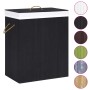 Cesto de la ropa sucia de bambú 2 secciones negro 100 l de vidaXL, Cestas para ropa - Ref: Foro24-320746, Precio: 33,80 €, De...