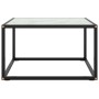 Mesa de centro negra con vidrio de mármol blanco 60x60x35 cm en Mesas de centro | Comprar online en Foru.es