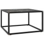 Mesa de centro negra con vidrio de mármol negro 60x60x35 cm en Mesas de centro | Comprar online en Foru.es