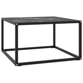Mesa de centro negra con vidrio de mármol negro 60x60x35 cm en Mesas de centro | Comprar online en Foru.es