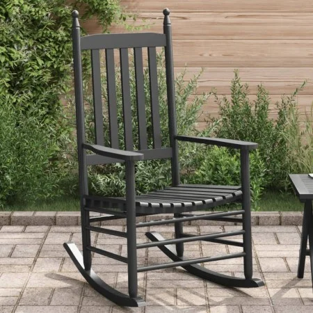 Mecedora con asiento curvo madera maciza de álamo negro de , Mecedoras - Ref: Foro24-4008870, Precio: 104,29 €, Descuento: %