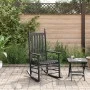 Schaukelstuhl mit gebogenem Sitz aus massiver Schwarz-Pappelholz. von , Schaukelstühle - Ref: Foro24-4008870, Preis: 104,29 €...