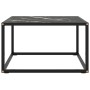 Mesa de centro negra con vidrio de mármol negro 60x60x35 cm en Mesas de centro | Comprar online en Foru.es