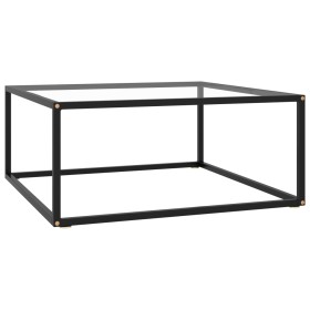 Mesa de centro negra con vidrio templado 80x80x35 cm en Mesas de centro | Comprar online en Foru.es