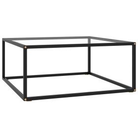 Mesa de centro negra con vidrio templado 80x80x35 cm en Mesas de centro | Comprar online en Foru.es