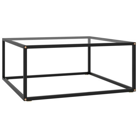 Mesa de centro negra con vidrio templado 80x80x35 cm en Mesas de centro | Comprar online en Foru.es