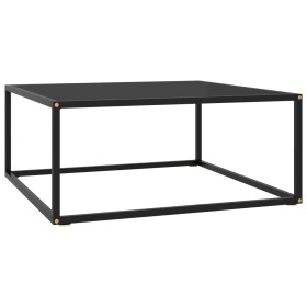 Mesa de centro negra con vidrio negro 80x80x35 cm en Mesas de centro | Comprar online en Foru.es