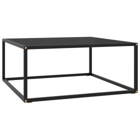 Mesa de centro negra con vidrio negro 80x80x35 cm en Mesas de centro | Comprar online en Foru.es