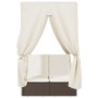 Tumbona doble con techo y cortinas ratán sintético marrón de , Tumbonas - Ref: Foro24-368073, Precio: 307,19 €, Descuento: %