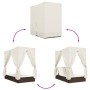 Tumbona doble con techo y cortinas ratán sintético marrón de , Tumbonas - Ref: Foro24-368073, Precio: 307,19 €, Descuento: %