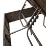 Tumbona doble con techo y cortinas ratán sintético marrón de , Tumbonas - Ref: Foro24-368073, Precio: 307,19 €, Descuento: %